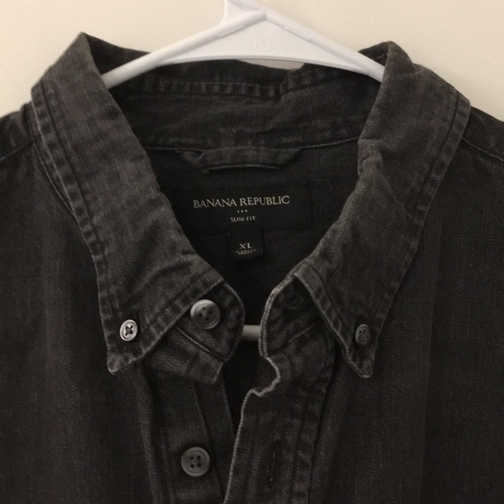Slim fit black jean shirt - Picture 2 of 3